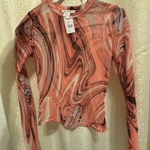Full Tilt Swirl Pattern Long Sleeve Top